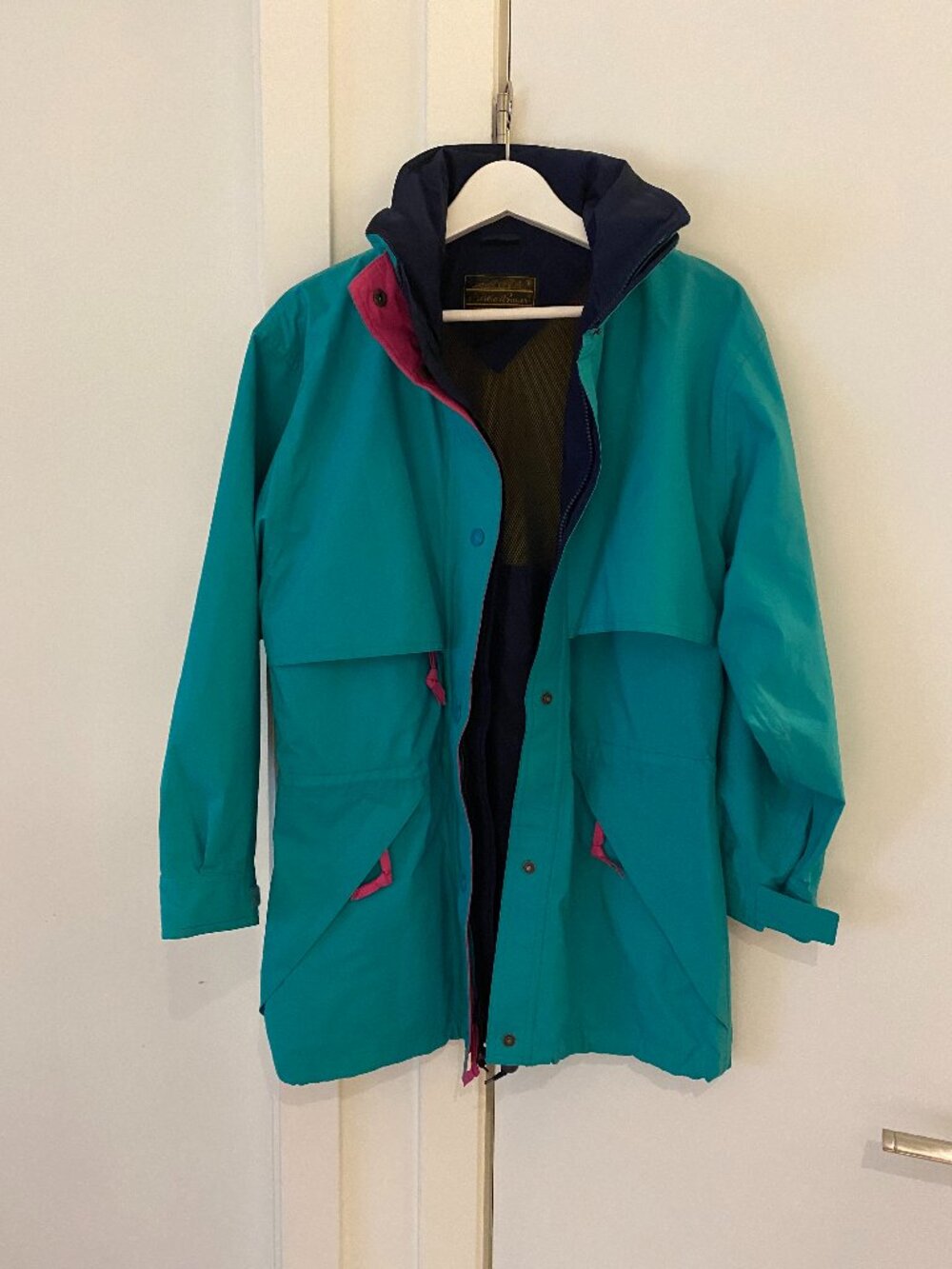 vintage eddie bauer made in korea rain jacket goretex outdoor 80s retro vibe